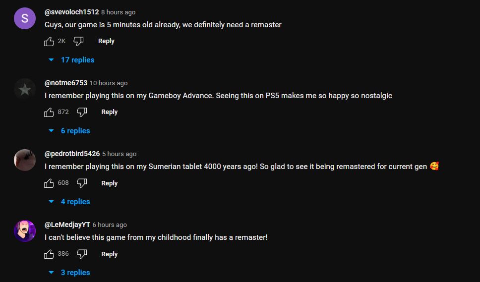 The Last of Us Part 2 Remastered YouTube Comments