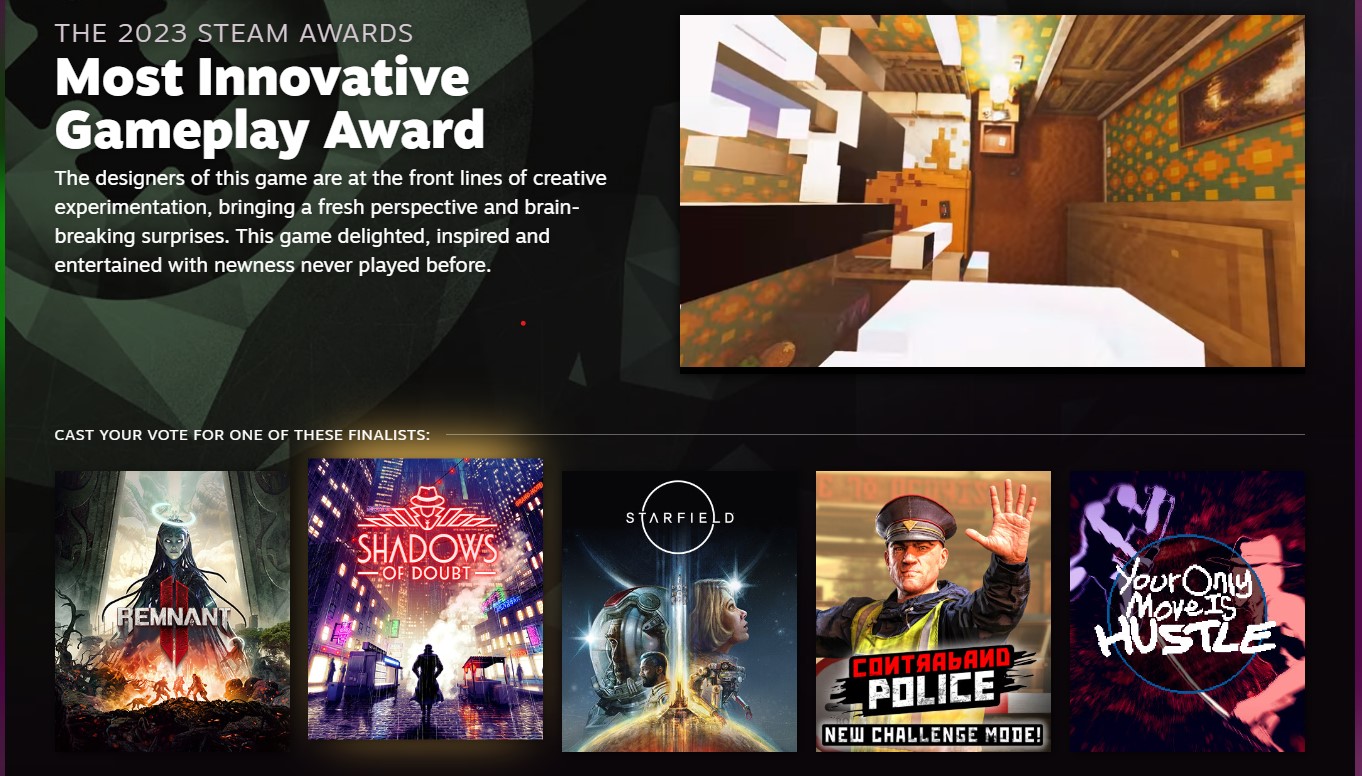 Starfield nomination for most innovative gameplay