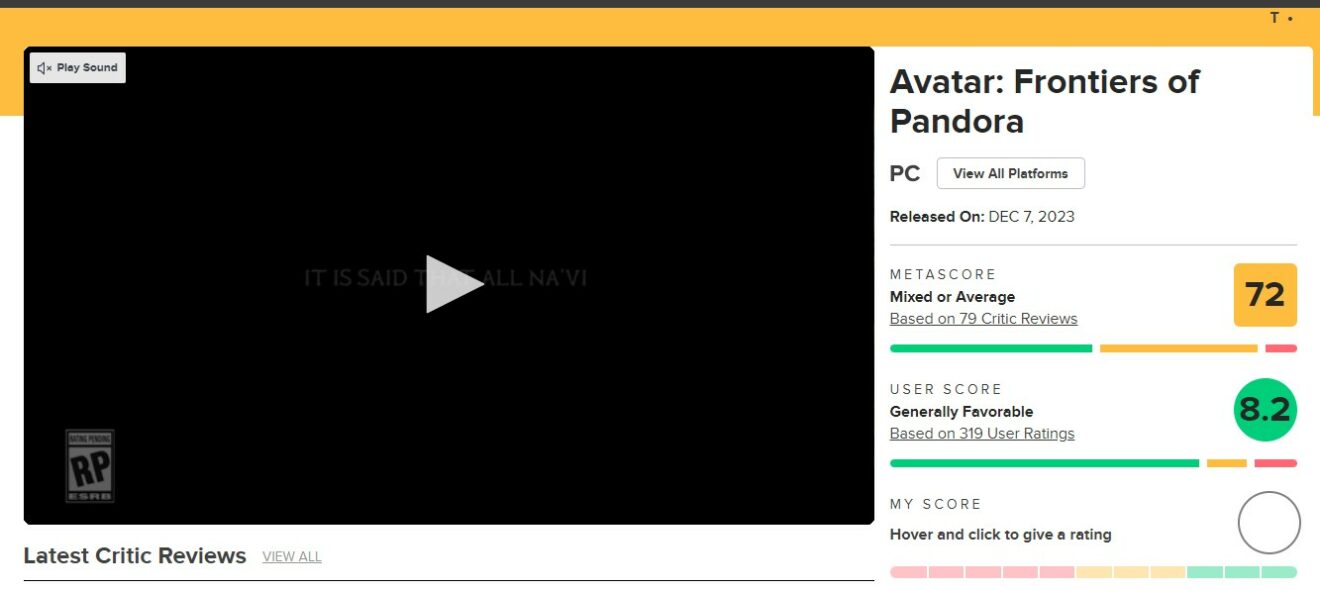 Avatar: Frontiers of Pandora Is Ubisoft's Best User-Rated Game In ...