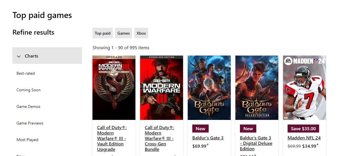 Baldur’s Gate 3 Xbox Best Seller