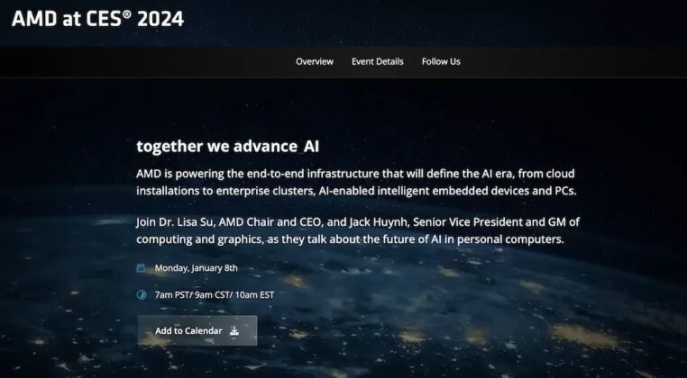 Amd Confirms Ces 2024 Conference For 8 Jan Focused On Ai Amd Confirms Ces 2024 Conference For 8 Jan Focused On Ai