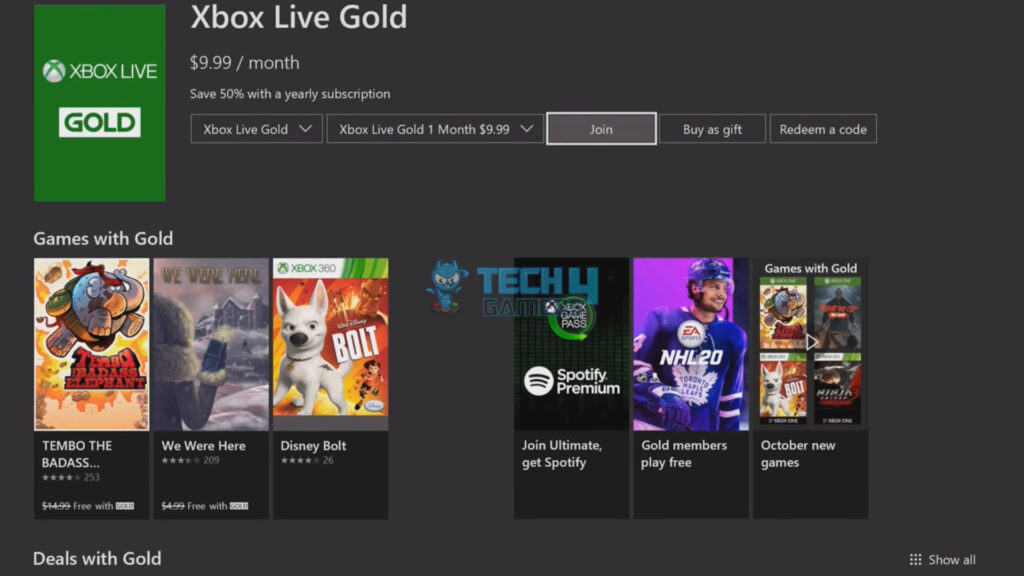 Avail Xbox Live GOLD