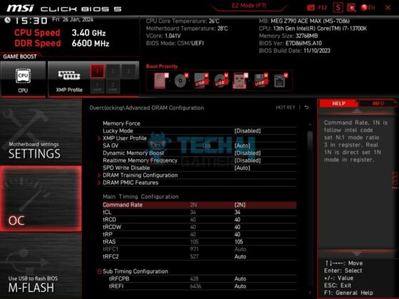G.Skill Trident Z5 RGB 32GB 6600MHz CL34 DDR5 Kit - BIOS 3
