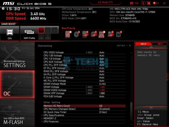 G.Skill Trident Z5 RGB 32GB 6600MHz CL34 DDR5 Kit - BIOS 4