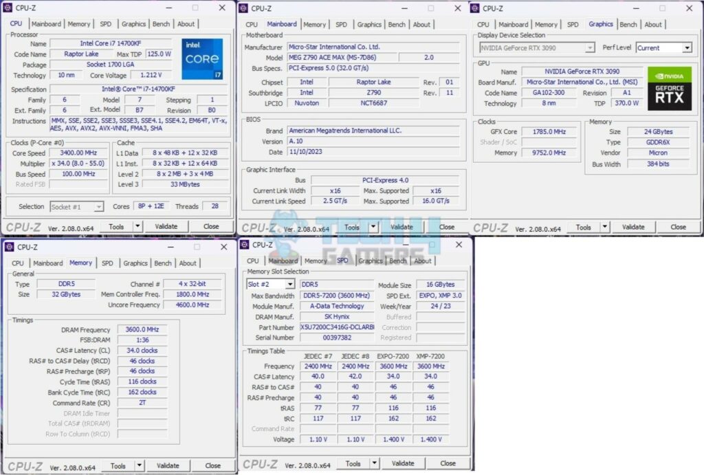 MSI MEG Z790 ACE MAX Motherboard — CPU Z 1024x69