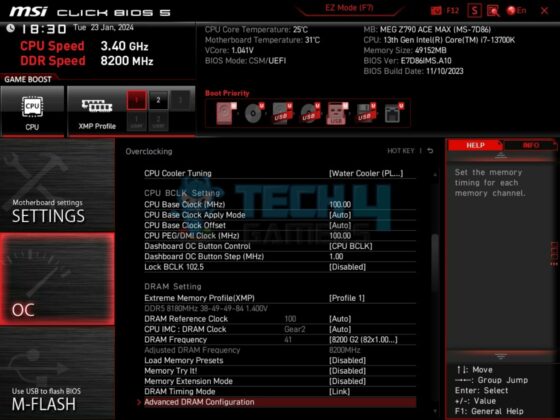 Teamgroup T-Force Xtreem 8200MHz CL38 48GB DDR5 kit - BIOS 2