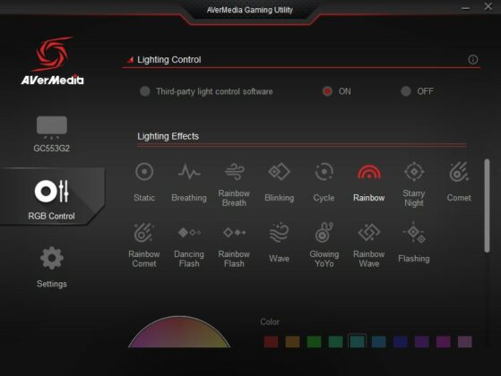 AverMedia-Gamiang-Utility-RGB-Control (Image by Tech4Gamers)