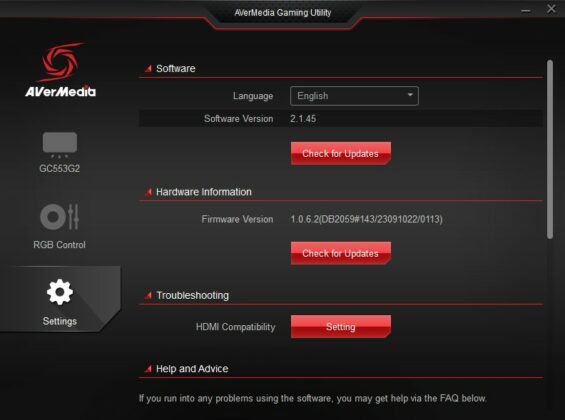 AverMedia-Gamiang-Utility-Settings (Image by Tech4Gamers)