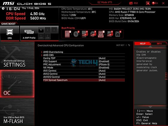 MSI B650M Project Zero - BIOS