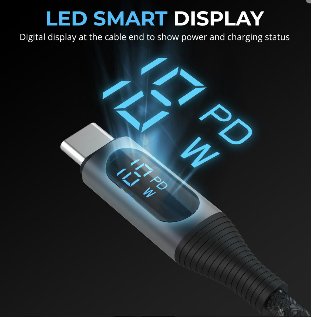 Smartablate Cable Sabrent's Latest USB-C Cables Boast Smart Display & Reliable Build Quality
