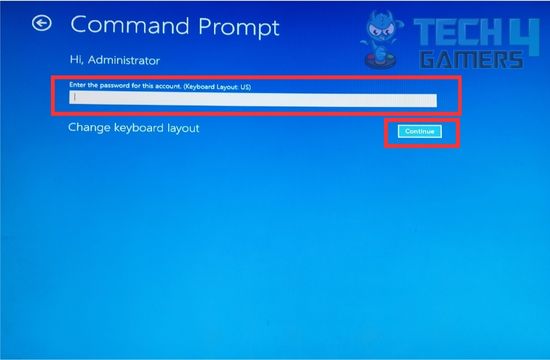 command prompt asking for password for login