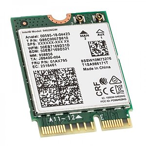 A picture showing the Intel Wireless AC 9462 Network Card