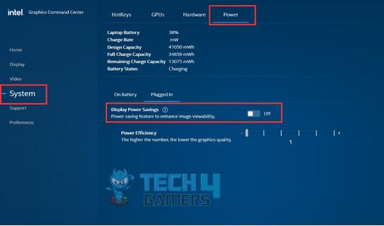 Disabling power saver settings to resolve the osu cant find intel graphics error