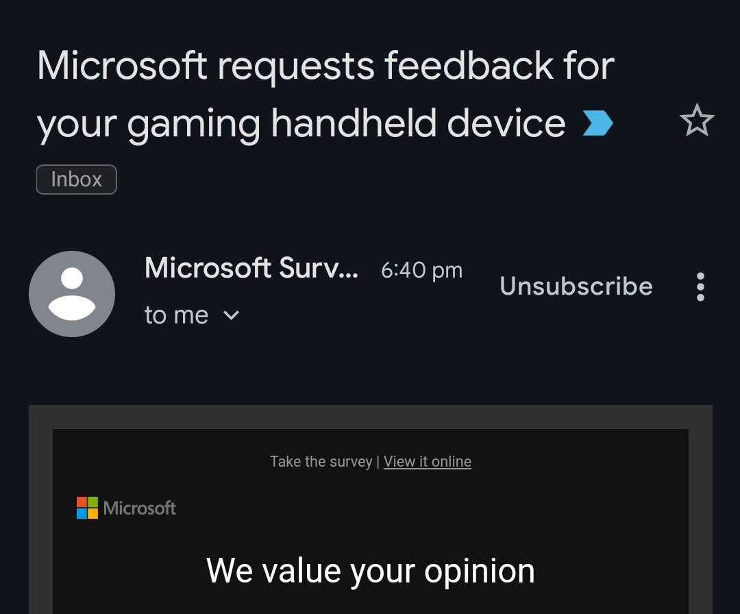 Earlier this year, Xbox sent out a survey related to handhelds to confirm the validity of rampant rumors.