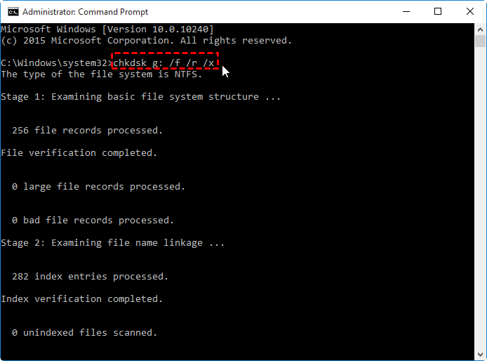 Defragmenting a Disk Drive with Windows' built-in CHKDSK command.