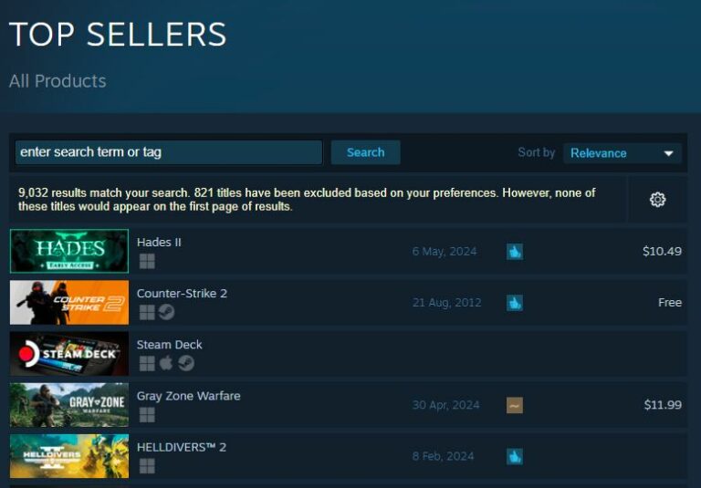 Hades 2 Becomes #1 Steam Seller After Early Positive Reviews