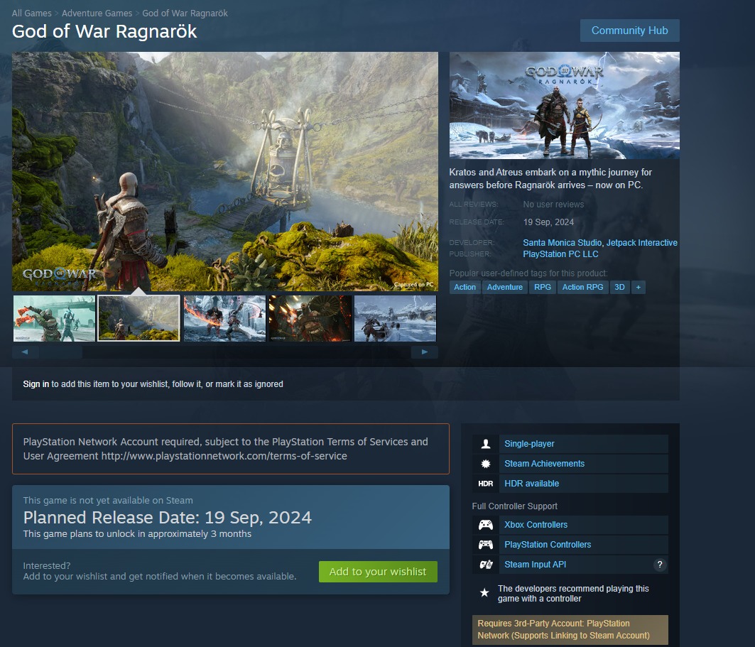 god of war ragnarok psn account required