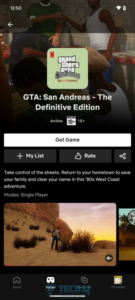 GTA San Andreas In Netflix Games