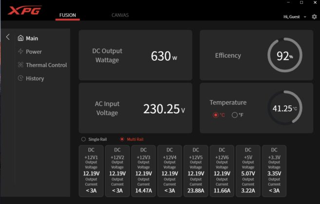 App View Input Output Power Parameters