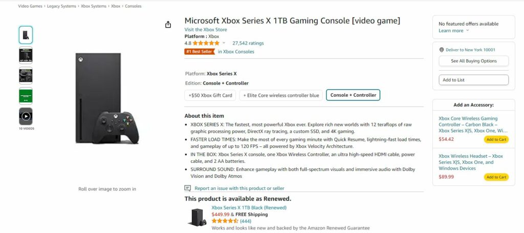 Xbox Series X Amazon