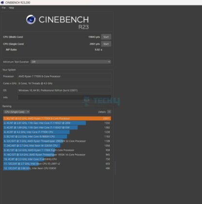 ASRock B650E Steel Legend WiFi - Test Result - CPU Benchmarks - Cinebench R23.2