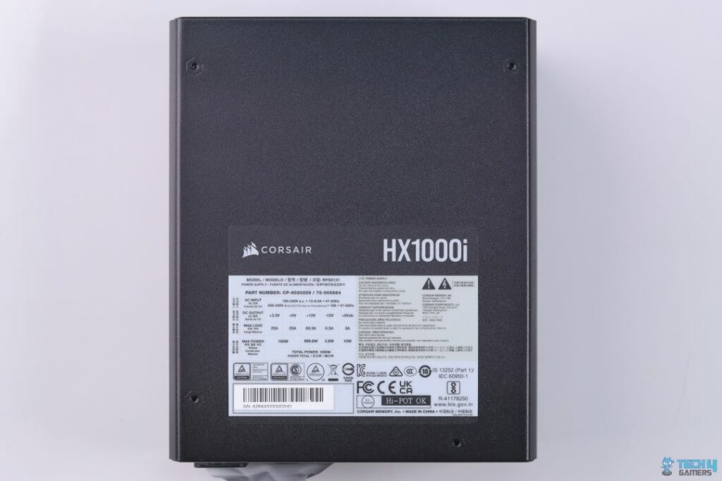 Corsair HX1000i Platinum PSU Power Specs