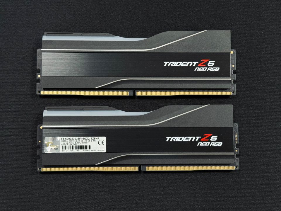 G.Skill Trident Z5 Neo RGB DDR5 2x 16GB @6000 C30 (AMD EXPO) Front And Back Kits