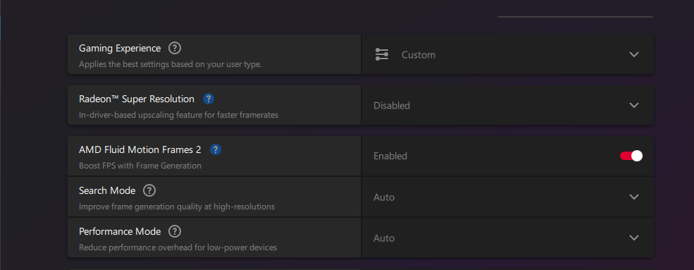 AFMF 2 In AMD's Software 