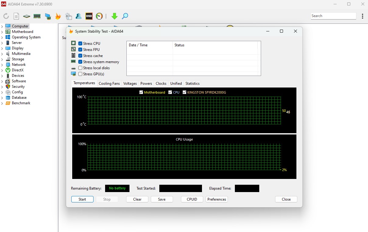 AIDA64 Stress Test (Image credit: Tech4Gamers)