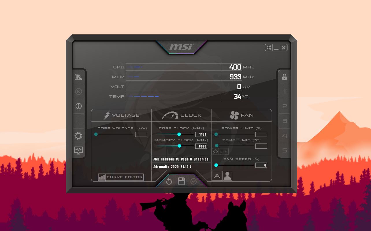 MSI Afterburner UI (Image credit: Tech4Gamers)