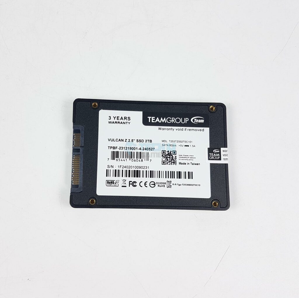 Teamgroup T-Force Vulcan Z SSD 2TB - Back View