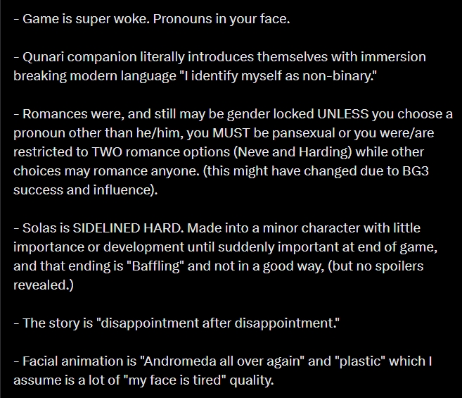 Dragon Age: The Veilguard is shaping up to be a super messy experience, if the rumors are trusted | Image Source: Twitter