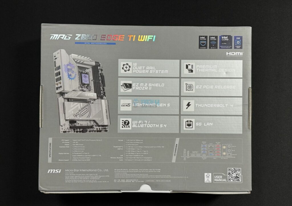 MSI MPG Z890 Edge Ti WiFi packaging rear