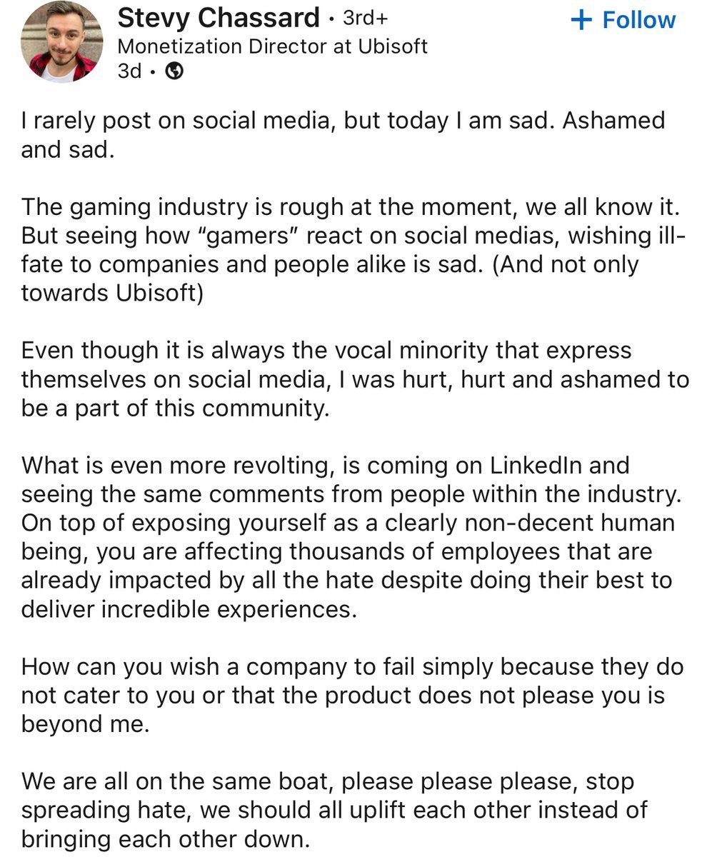 Ubisoft Director Blames Gamers