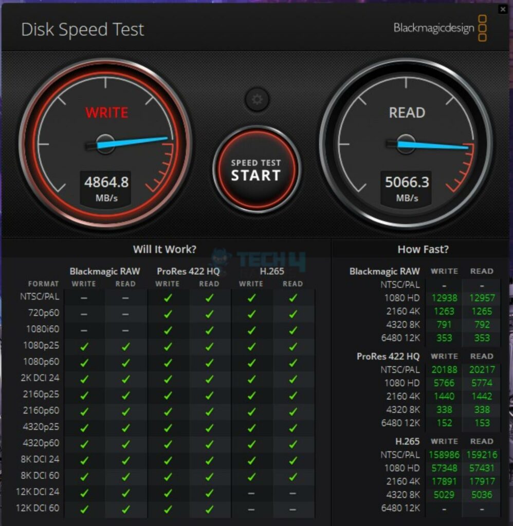 Blackmagic Disk Benchmark