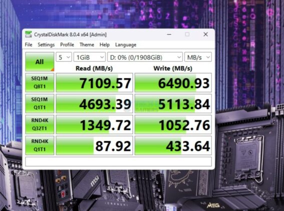 Orico O7000 NVMe SSD 2TB - CrystalDiskMark - Default Benchmark