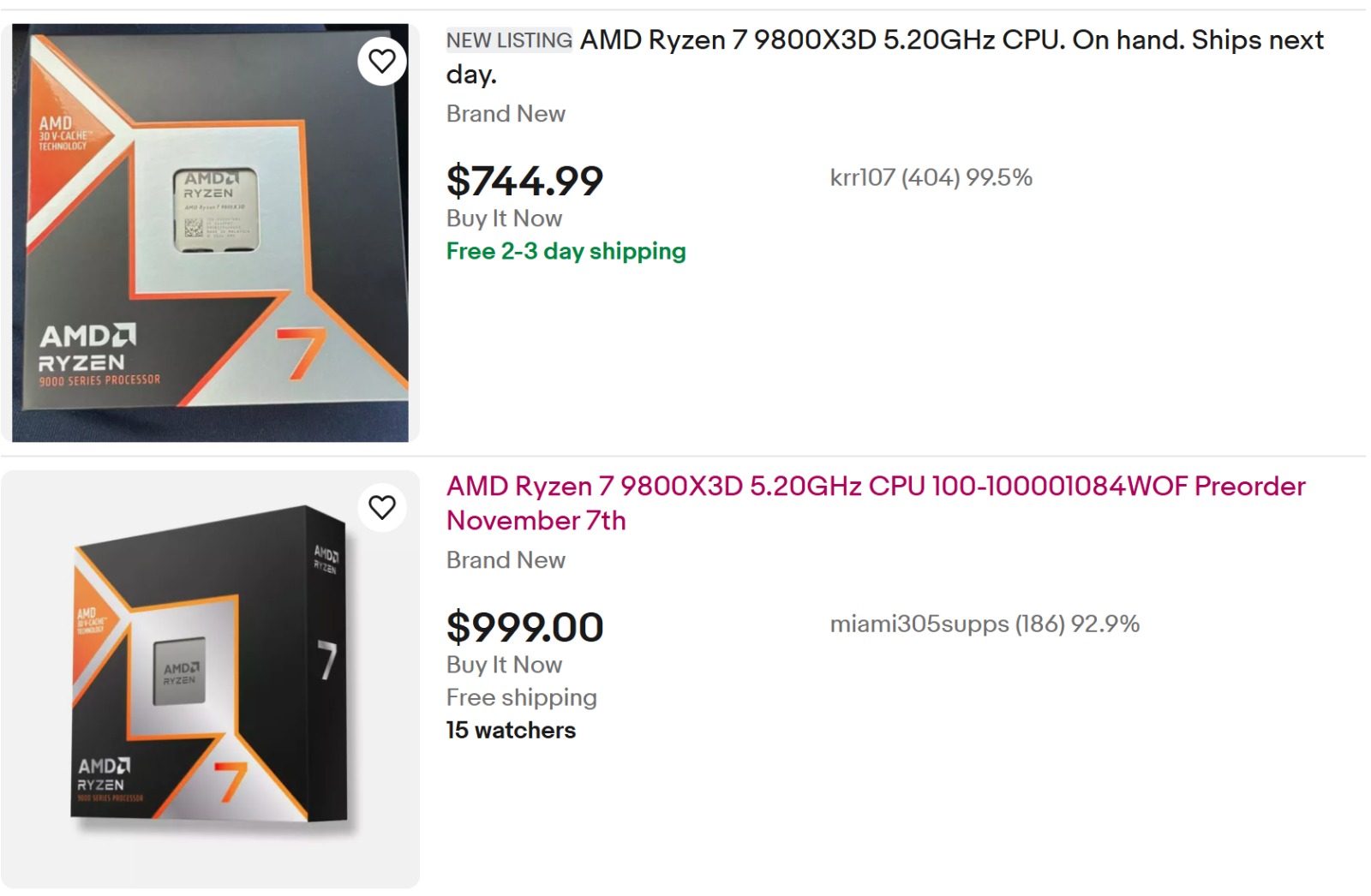 Ryzen 7 9800X3D Scalping