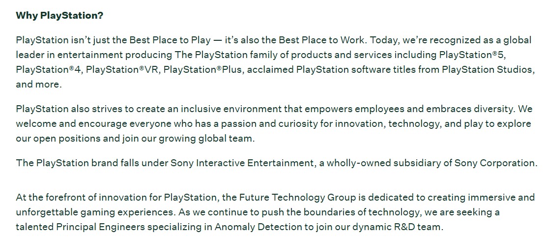 Sony is hiring a machine learning engineer to automate the bug hunting process in games.