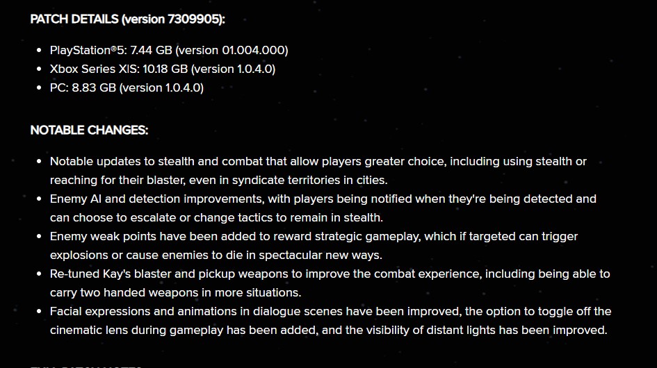 The new Star Wars Outlaws update brings significant and appreciated changes to the overall gameplay.