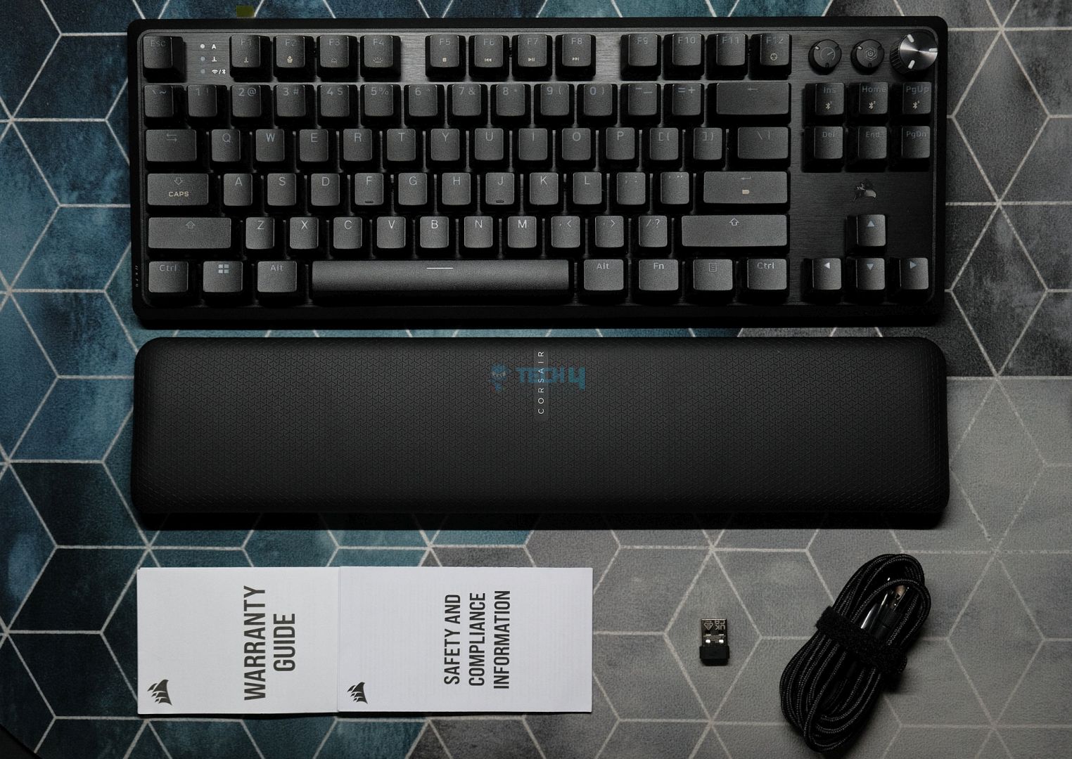 Everything you get with the Corsair K70 Core TKL Wireless