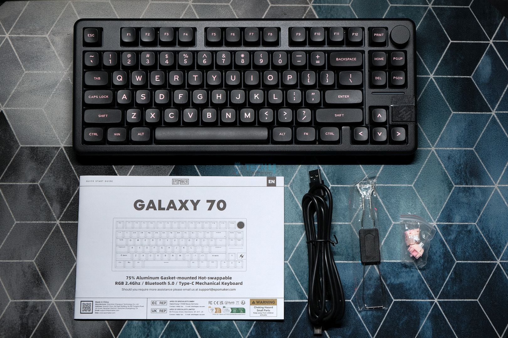 Everything included with the Epomaker Galaxy70