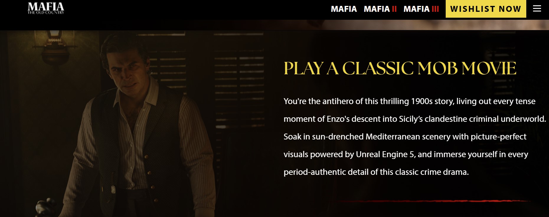 Mafia The Old Country Unreal Engine 5