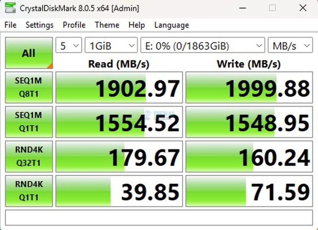 Netac ZX20L Portable SSD - CrystalDiskMark