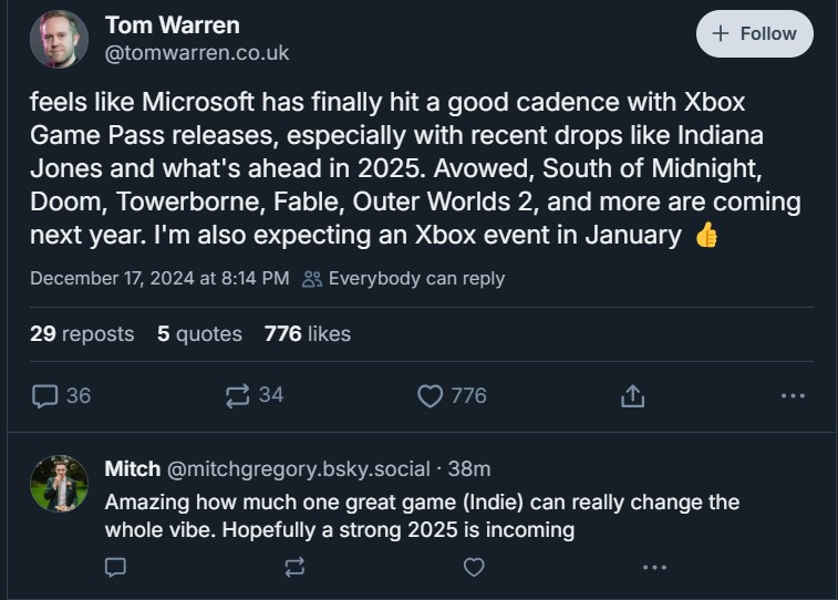 Popular industry insider, Tom Warren, teases that Xbox will hold a new event this coming January.