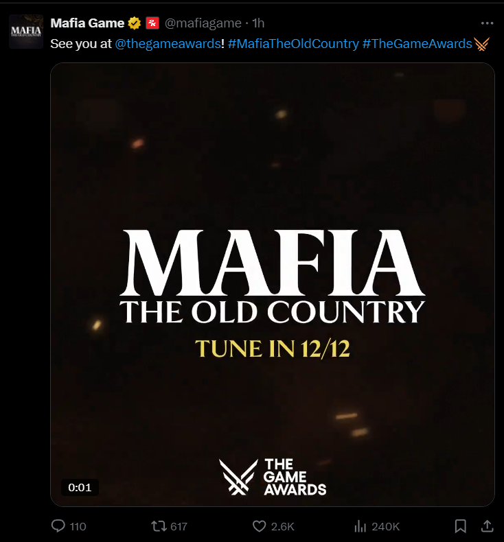 Mafia 4 The Game Awards 2024