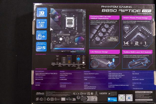 ASRock Phantom Gaming B850 Riptide WiFi- Box Back