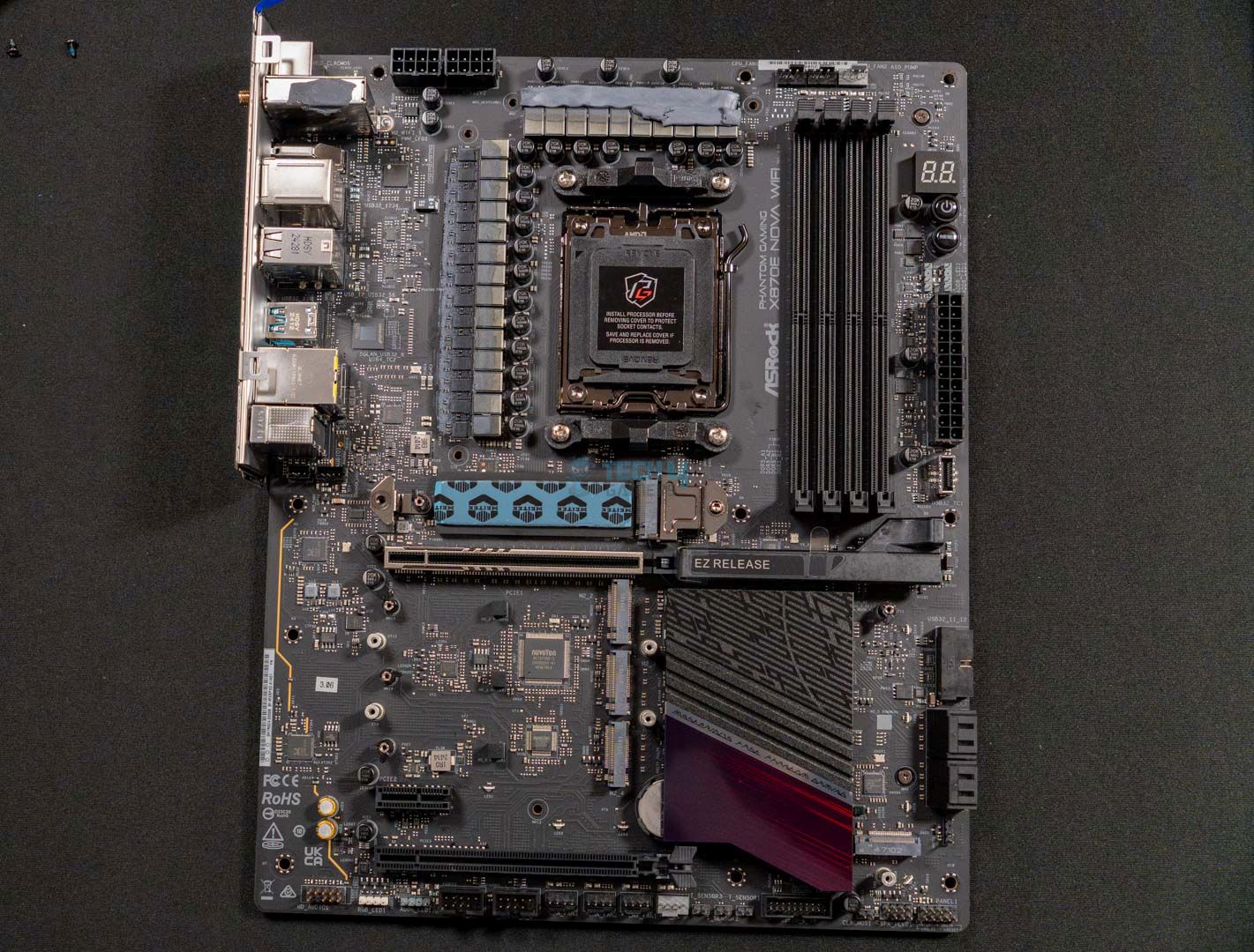 ASRock Phantom Gaming X870E Nova WiFi with all heatsinks removed