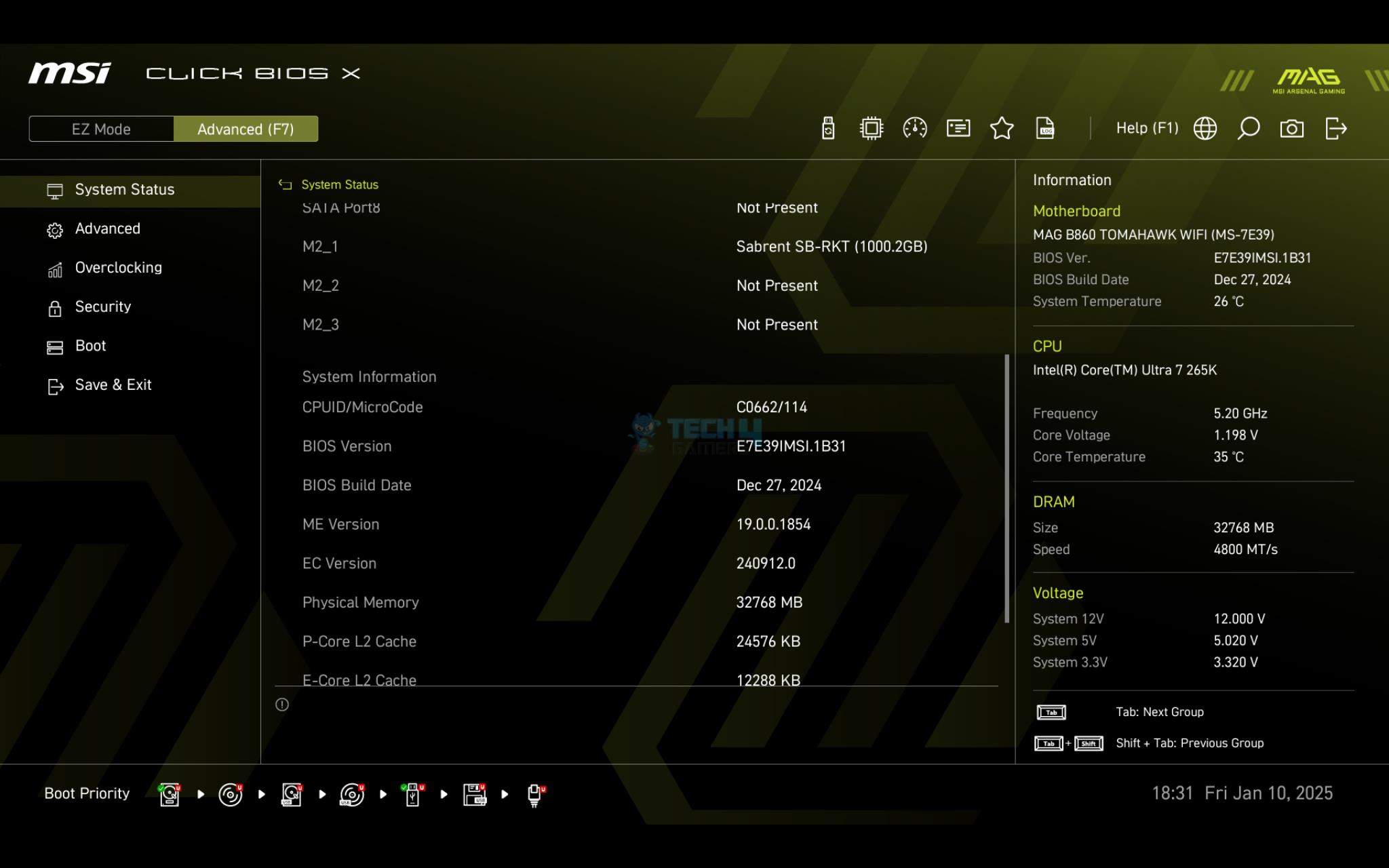 MSI MAG B860 Tomahawk WiFi — BIOS Latest BIOS