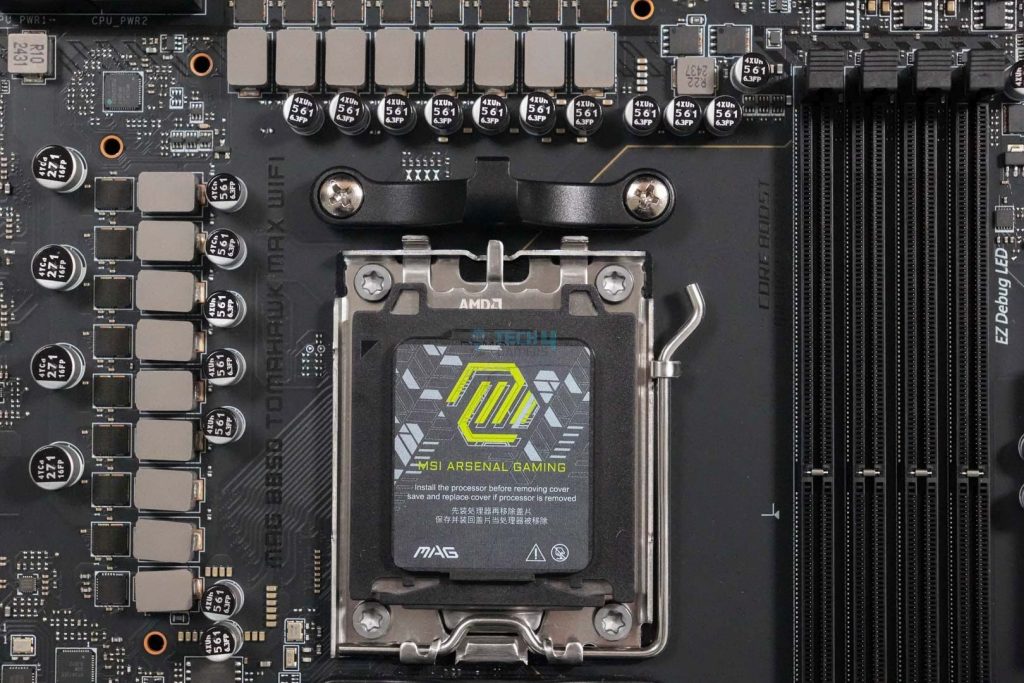 MSI MAG B850 Tomahawk Max WiFi CPU socket area 