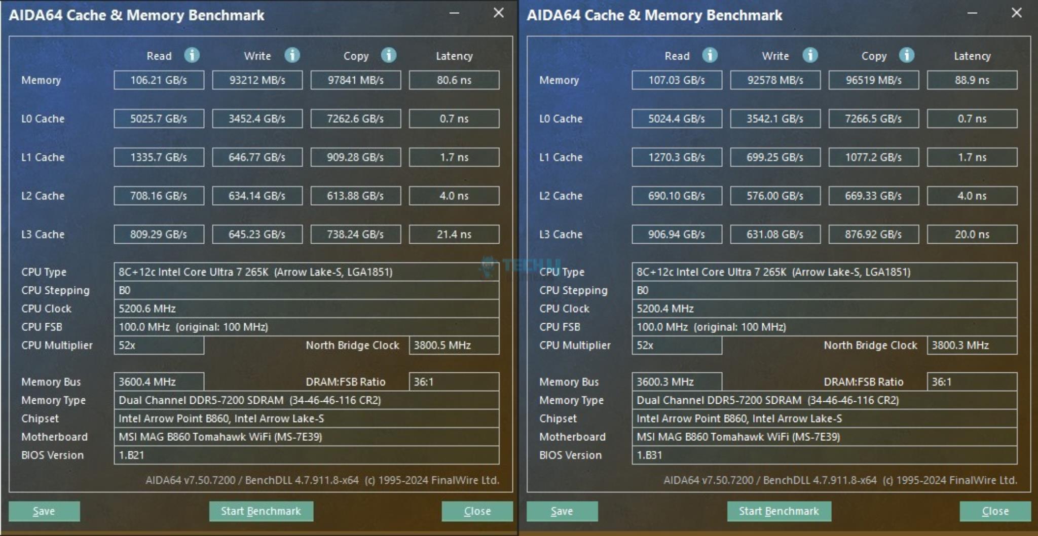 MSI MAG B860 Tomahawk WiFi — MSI MAG B860 Tomahawk WiFi AIDA64 CPU and Memory Benchmark Latest BIOS